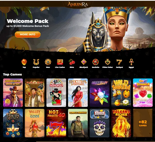 AmunRa Casino Website Review 