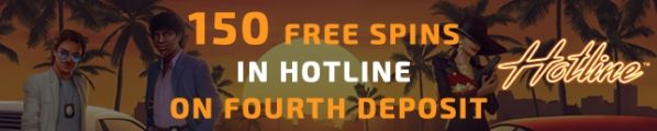 4th deposit bonus: 50 free spins on Hotline (Netent slot).