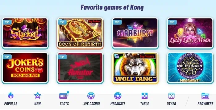 Lucky Kong Casino Games Lobby 