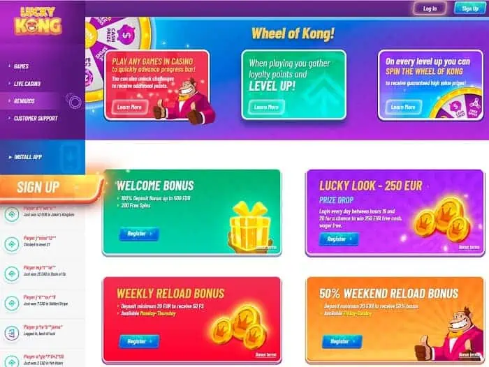 Latest promotions in the casino 