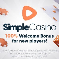 SimpleCasino 100% up to R$500 bonus - instant pay and play!