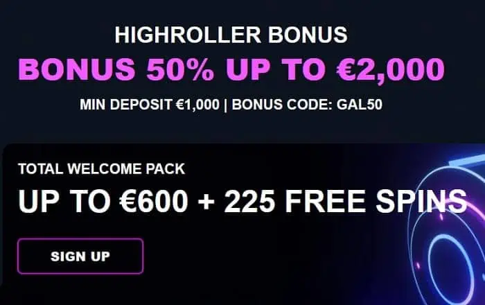 Welcome Offer for High Rollers
